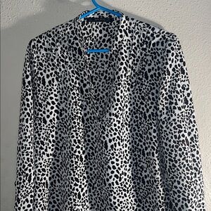 Zara Monochrome Animal Print Blouse